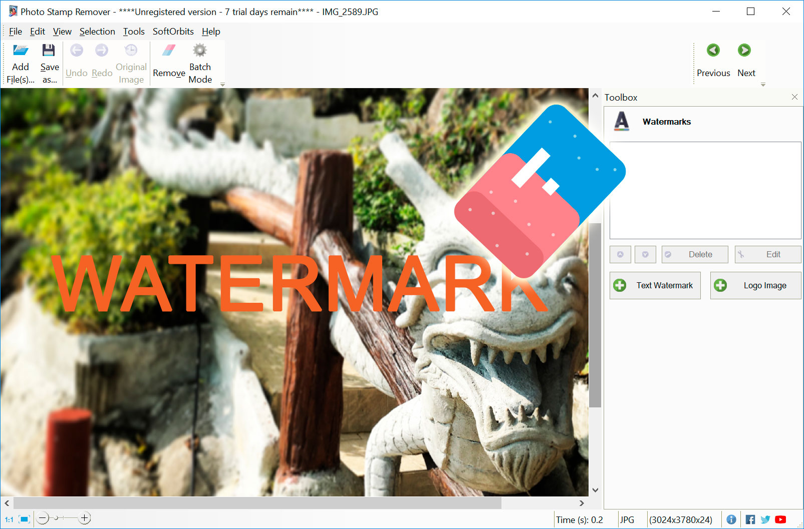 watermarked photo and software