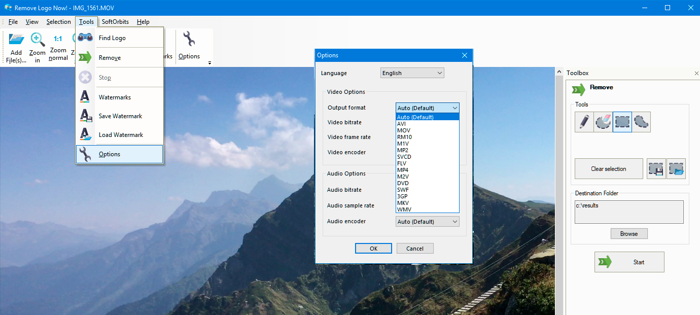 output video formats