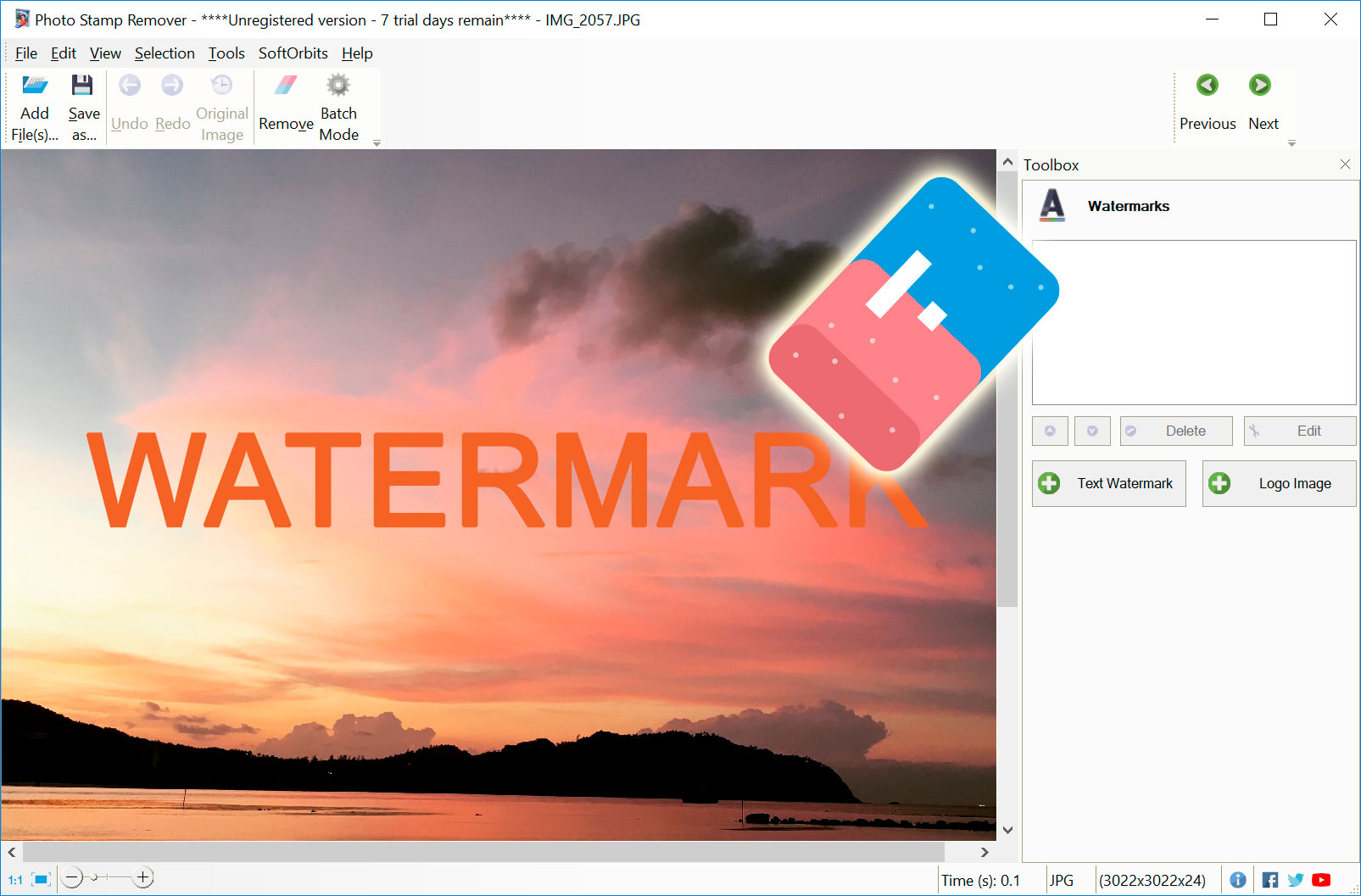 remove watermark from photo quickly